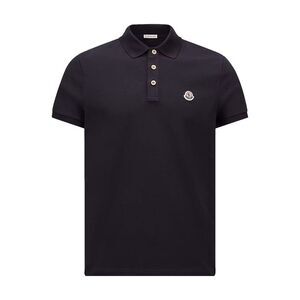 Moncler Men Cotton Polo Shirt With Logo Patch